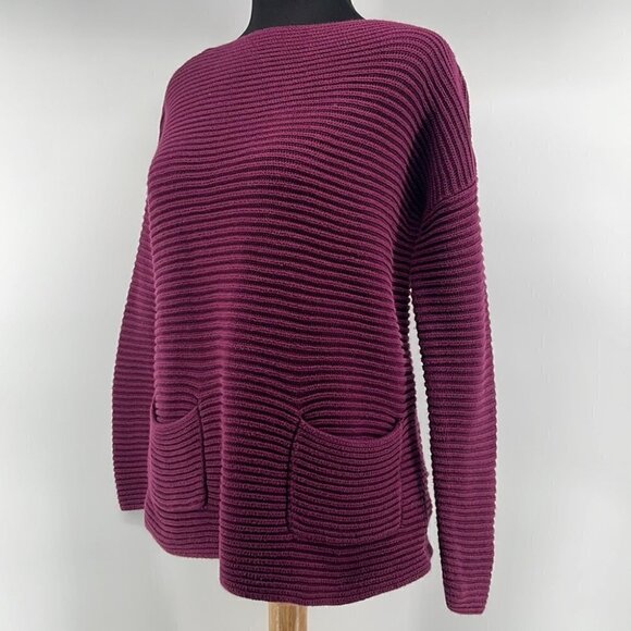 Vince Camuto Plum Burgundy Purple Long Sleeve Tunic Pull Over Sweater SM - Picture 5 of 7